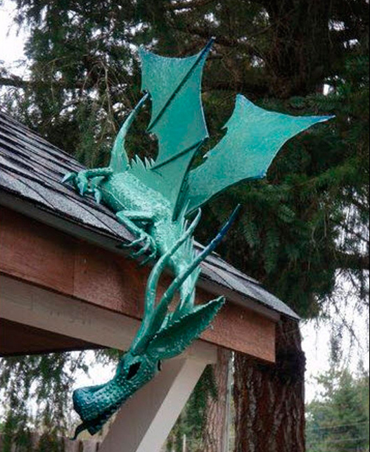 Dragon on shed