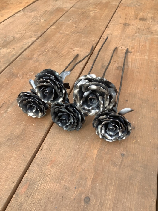 Hand-forged roses