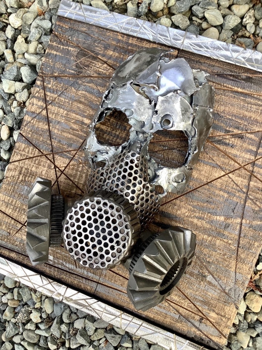 Metal skull and gas mask